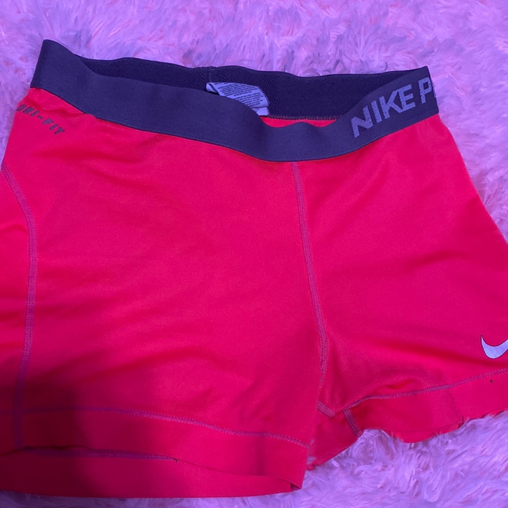 Pink dry fit Nike pro shorts